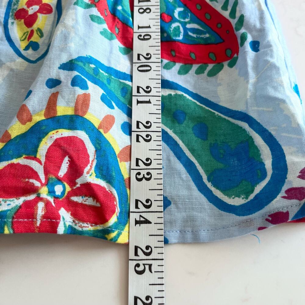 Hester & Orchard Anthropologie Blue Floral Paisley Linen Blend Blouse Small NWT - Picture 11 of 13